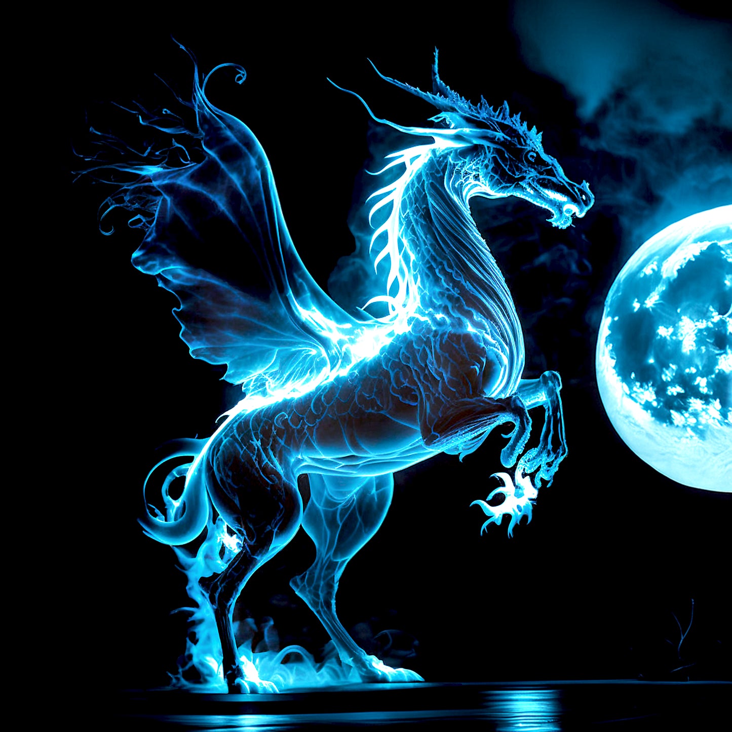 Glowing Blue Dragon